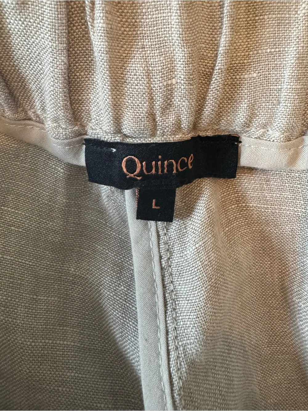 Quince Women's Flax Tan 100% European Linen Pants Size Large